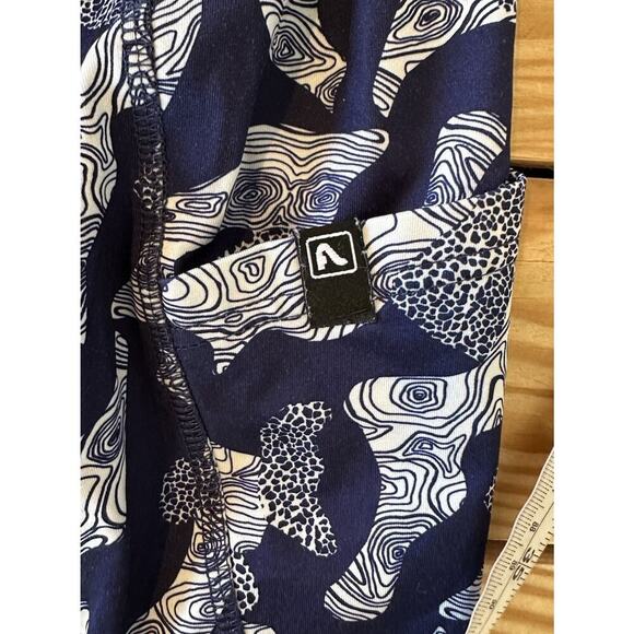 Flylow Printed Athletic Leggings Size Large Women’s Navy - Picture 3 of 7